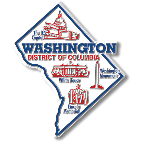 Washington, D.C. Giant State Magnet, Collectible Souvenir Made in the USA