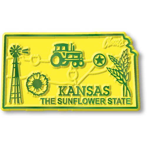 Kansas Small State Magnet, Collectible Souvenir Made in the USA