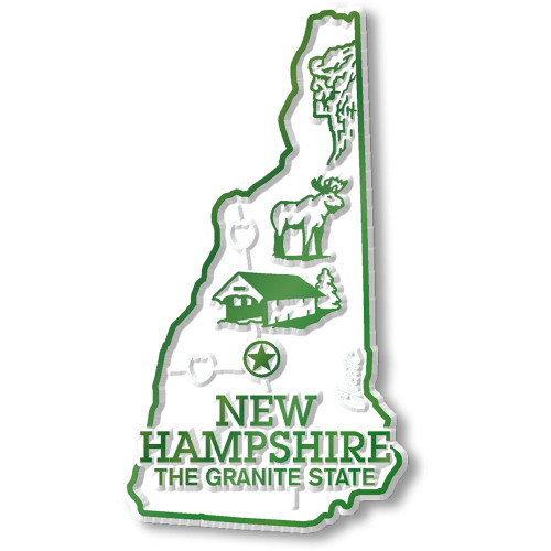 New Hampshire Small State Magnet, Collectible Souvenirs Made in the USA