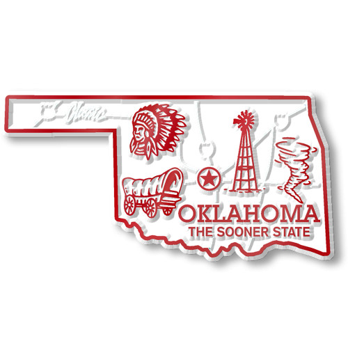 Oklahoma Small State Magnet, Collectible Souvenirs Made in the USA