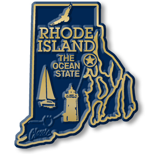 Rhode Island Small State Magnet, Collectible Souvenirs Made in the USA