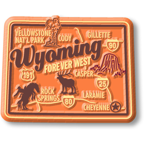 Wyoming Premium State Magnet, Collectible Souvenirs Made in the USA