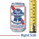 Pabst Blue Ribbon Beer Can Magnet by Classic Magnets, Collectible Gifts Made in the USA, 2.0" x 3.8"