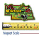 Nebraska Colorful State Magnet, Collectible Souvenir Made in the USA