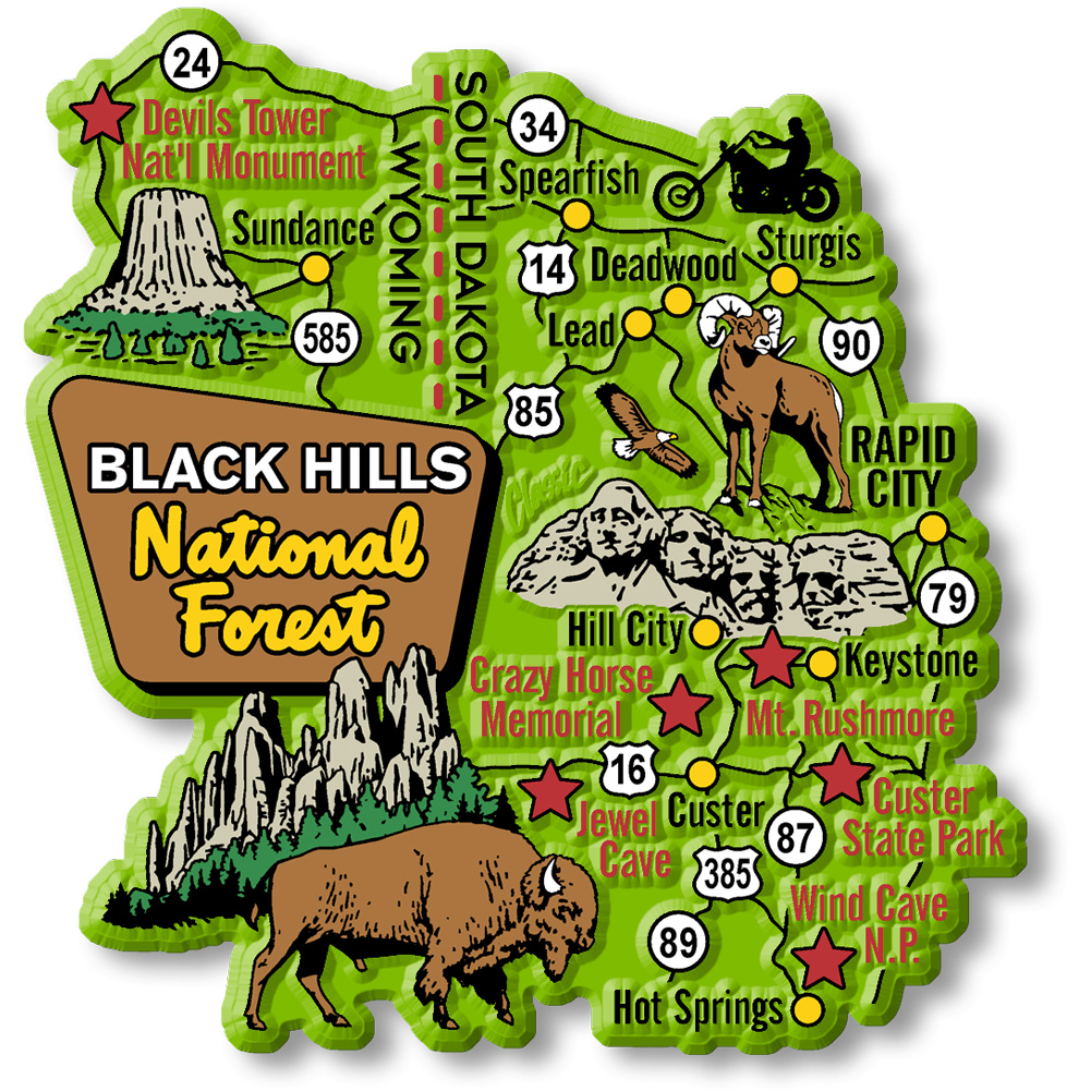 RJM BKH Black Hills Map Magnet  61733.1679505790 