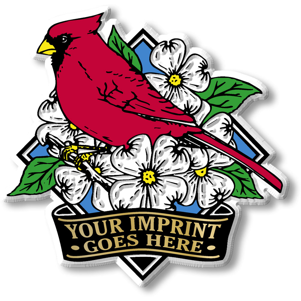 Cardinal Bird With Peony Color Indiana State Tattoo Art