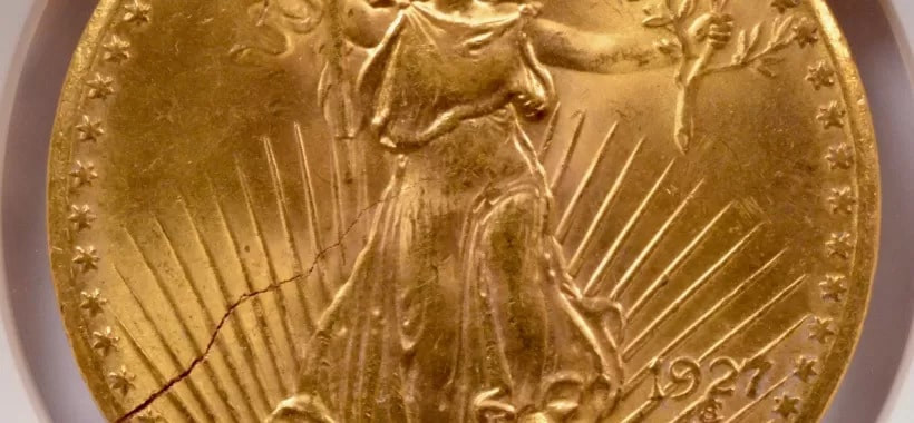 The Remarkable 1927 Saint Gaudens Cracked Planchet - Sullivan