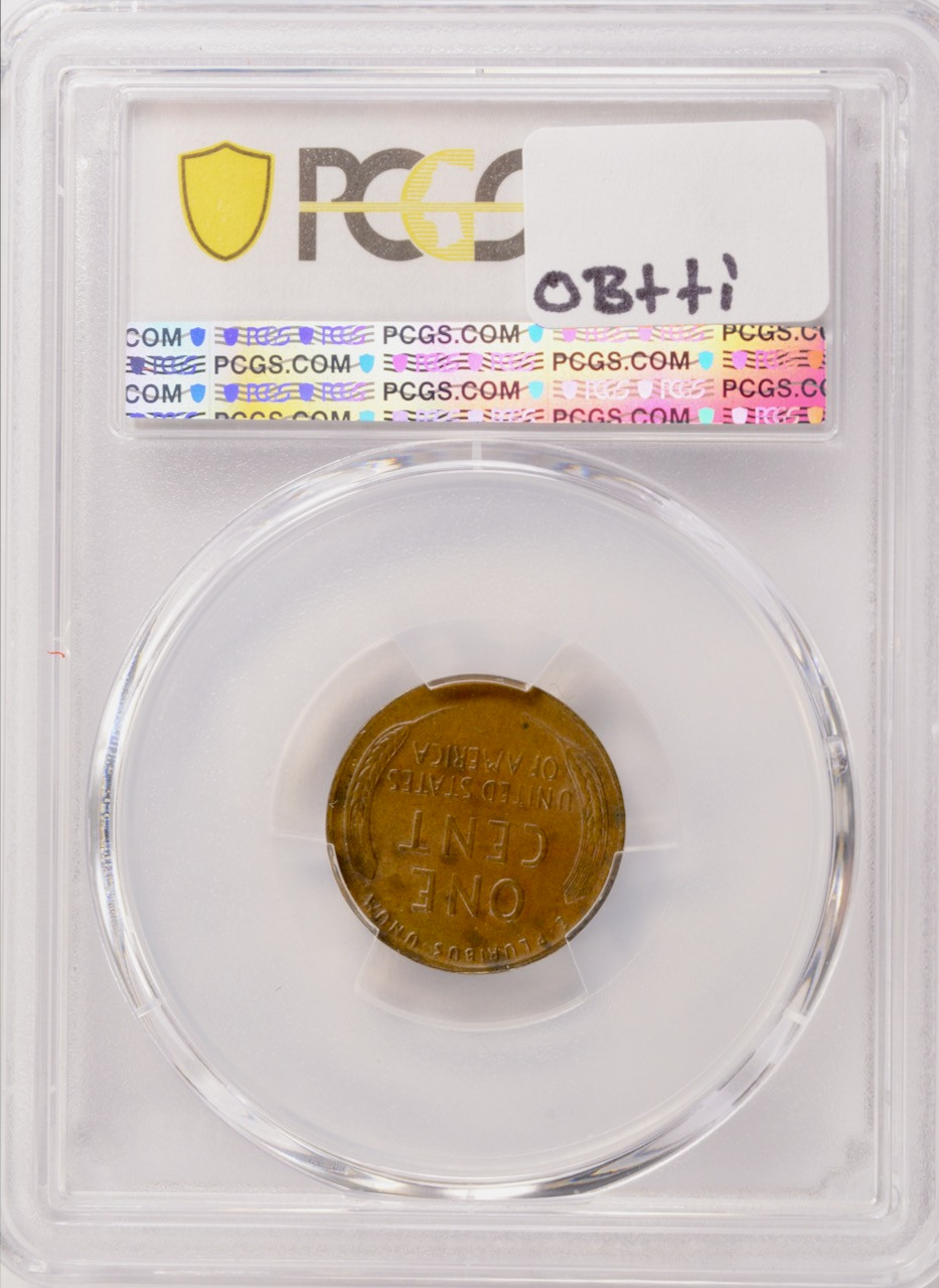 PCGS 1c Lincoln Wheat Cent Off-Center Brockage Die Cap