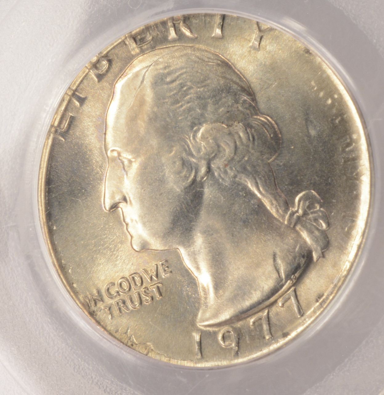 1977 25c Washington Quarter on Nickel Double-Denomination 5c PCGS MS64