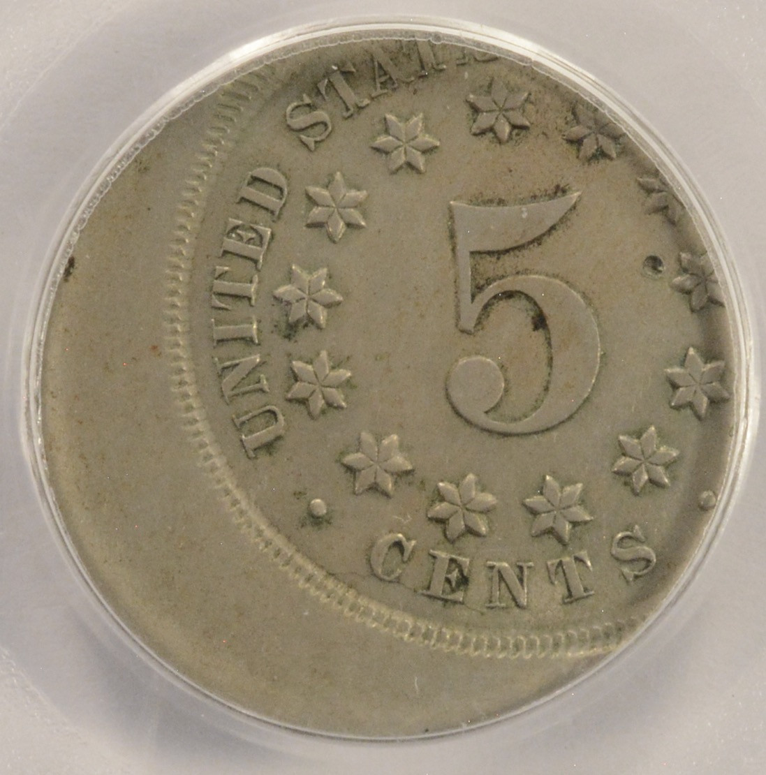 1856 3CS Three Cent Silver Struck 5% Off-Center NGC VG10