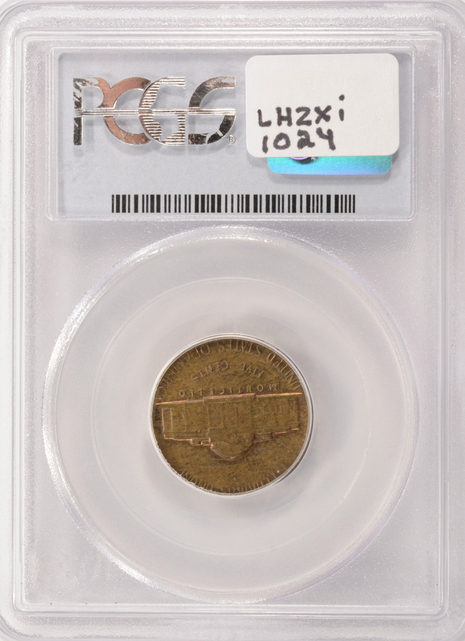 1962 5c Jefferson Nickel Struck on Cent Planchet PCGS MS62 BN