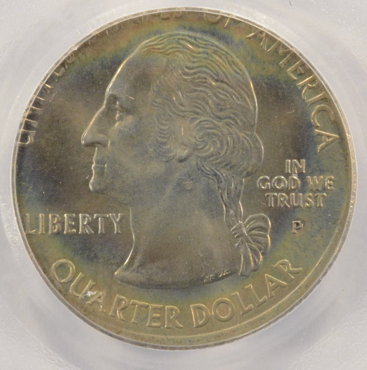 2002-P 25c Tennessee Quarter Struck on Nickel Planchet PCGS MS63