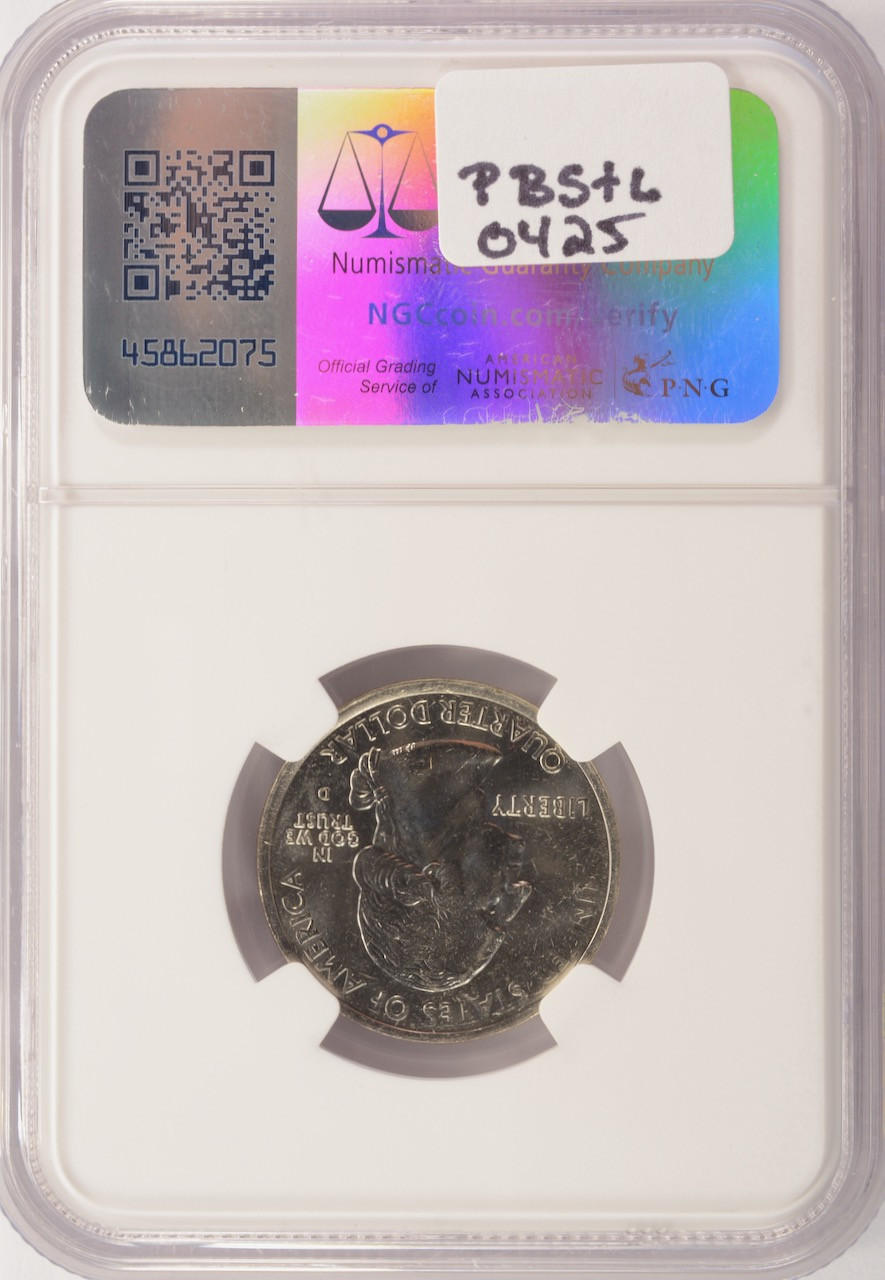 2000-D 25c Maryland Quarter Reverse Missing Clad Layer NGC MS64