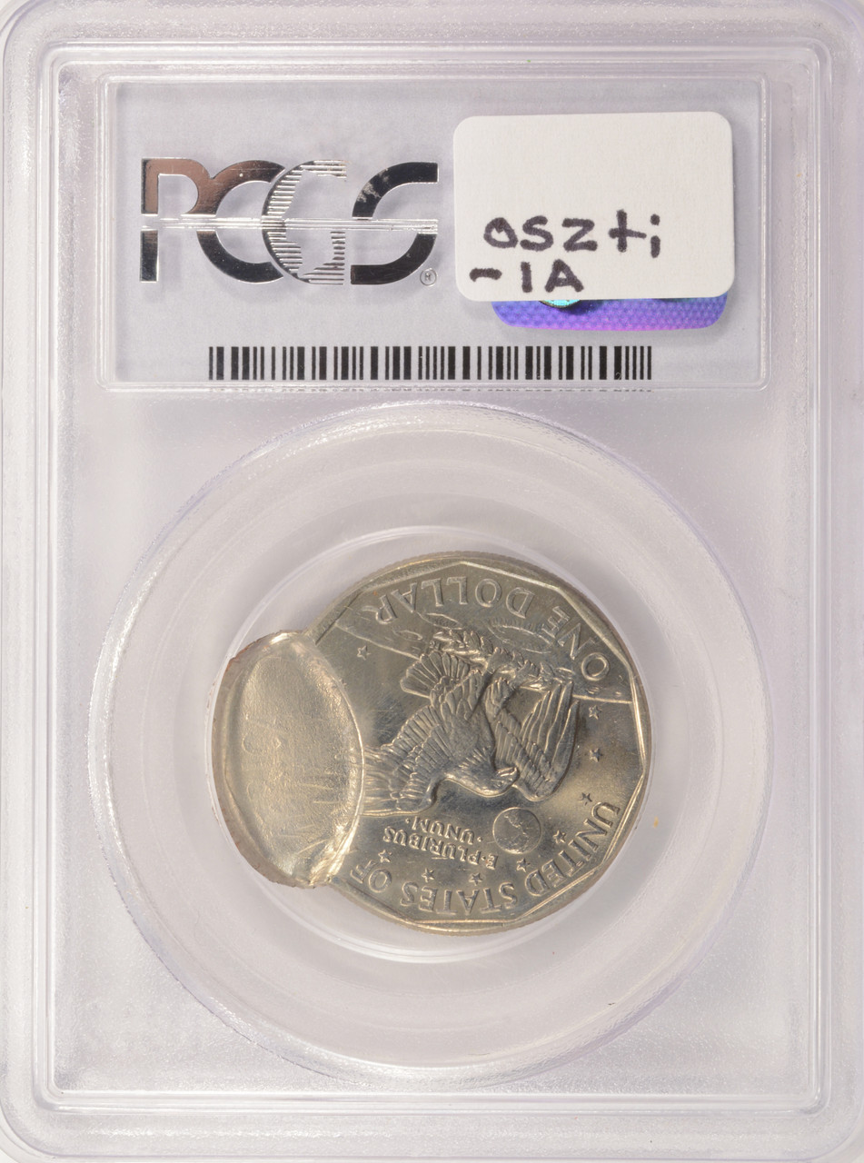 1999-P $1 SBA Dollar Double-Struck, 2nd Strike 80% Off-Center PCGS
