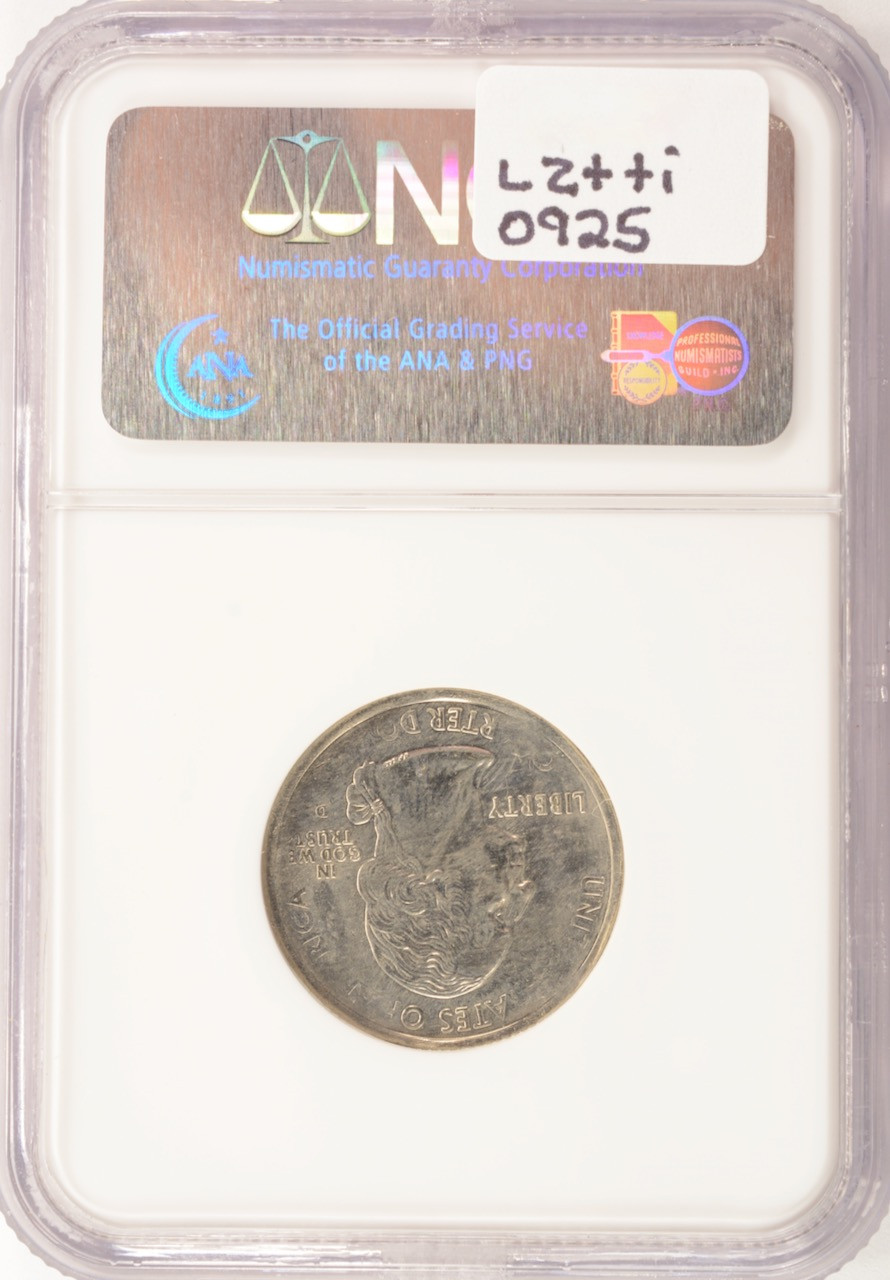 2002-D 25c Mississippi Quarter Reverse Missing Clad Layer MS65 RB