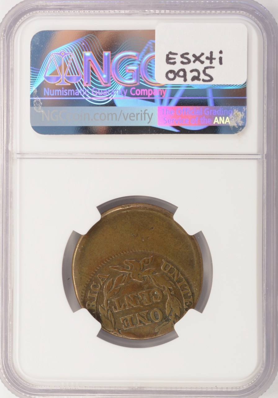 1839-1857) 1c Braided Hair Large Cent Struck 35% Off-Center NGC VF