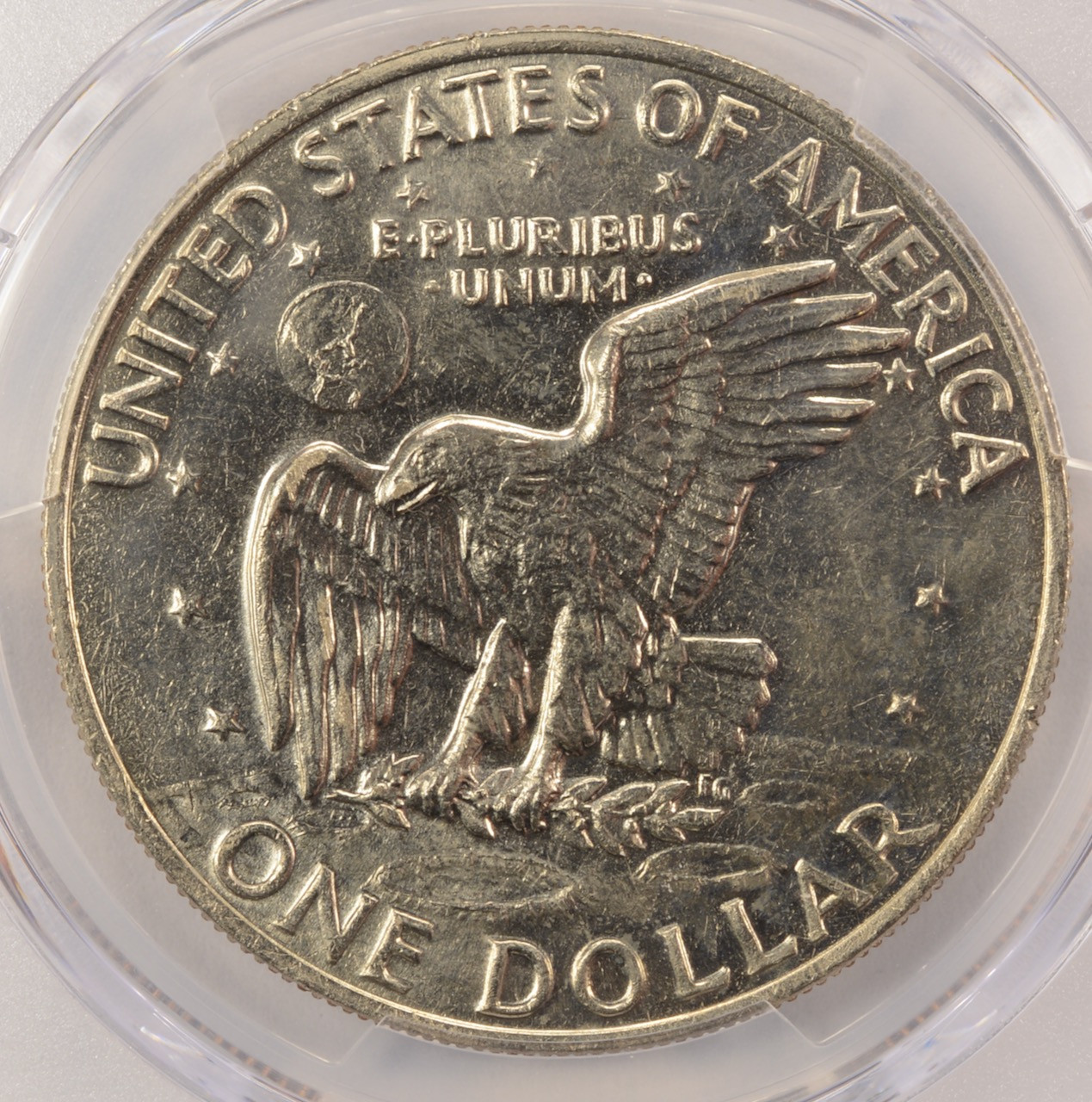 1972-D $1 Ike Dollar Curved Clip at 12 o'clock PCGS MS63