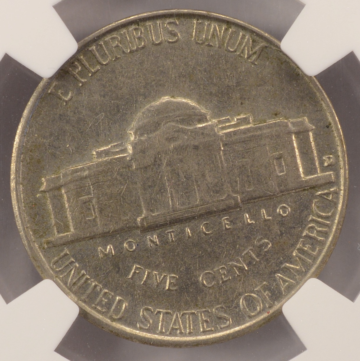 1958-D 5c Jefferson Nickel Late Stage Die Cap Strike NGC AU58