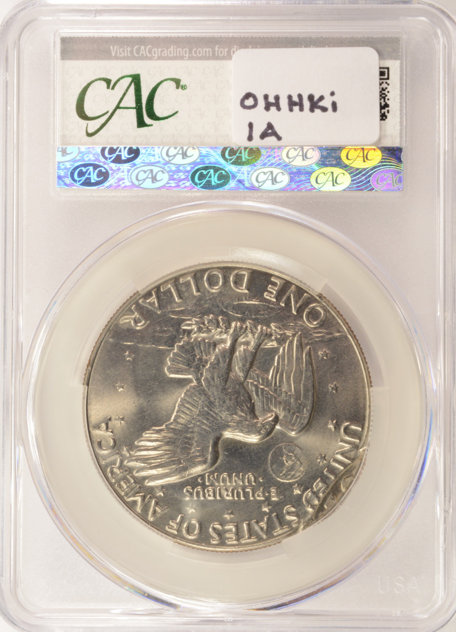 1974-D $1 Ike Dollar Double-Struck, 2nd 96% Off-Center CACG MS64