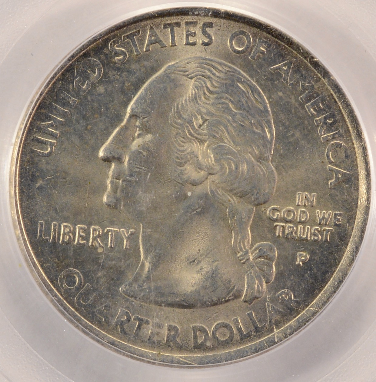 2001-P 25c Vermont Quarter Reverse Missing Clad Layer PCGS MS63 BN