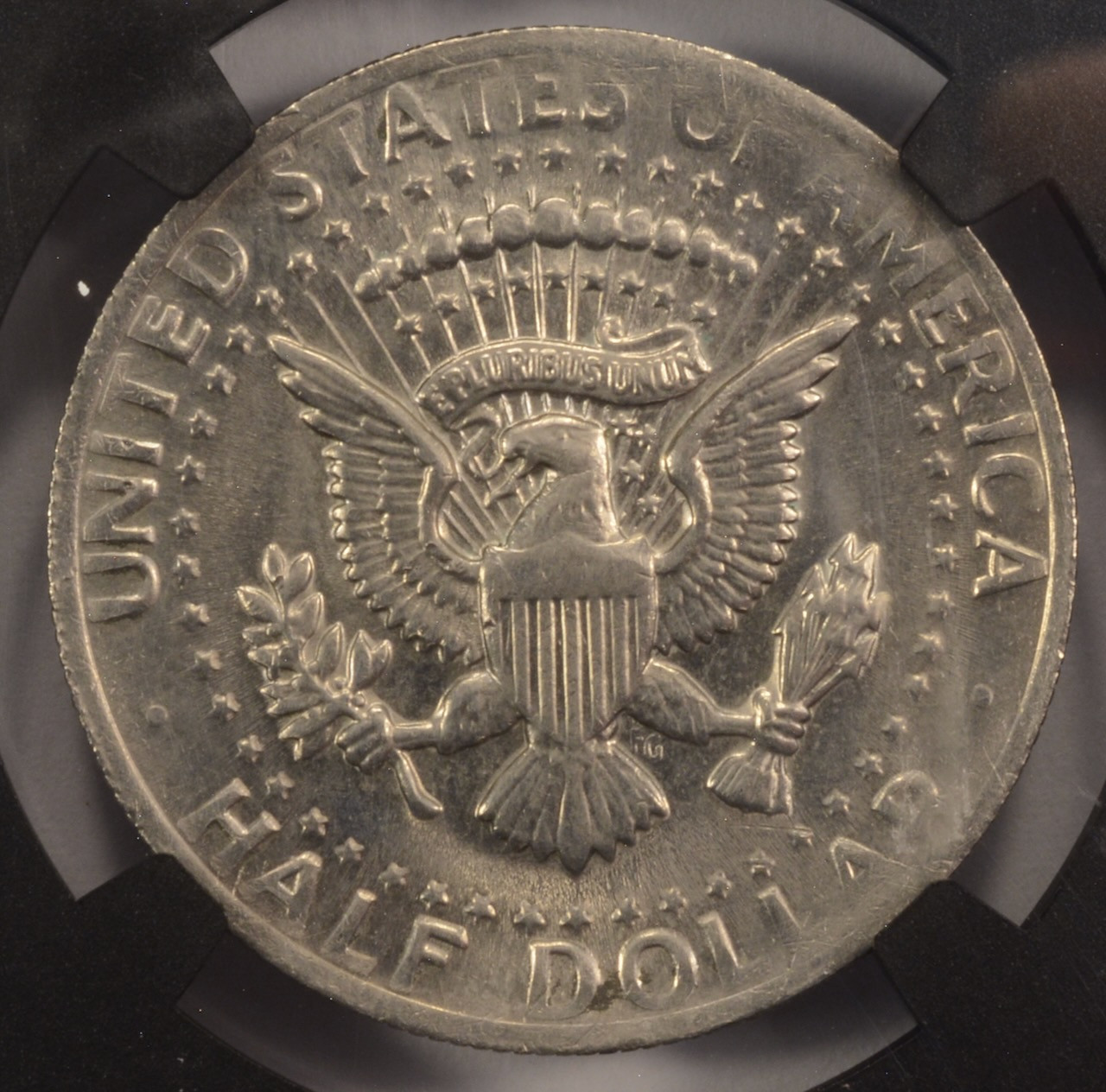 1972 50c Kennedy Half Obverse Missing Clad Layer NGC AU58 RB