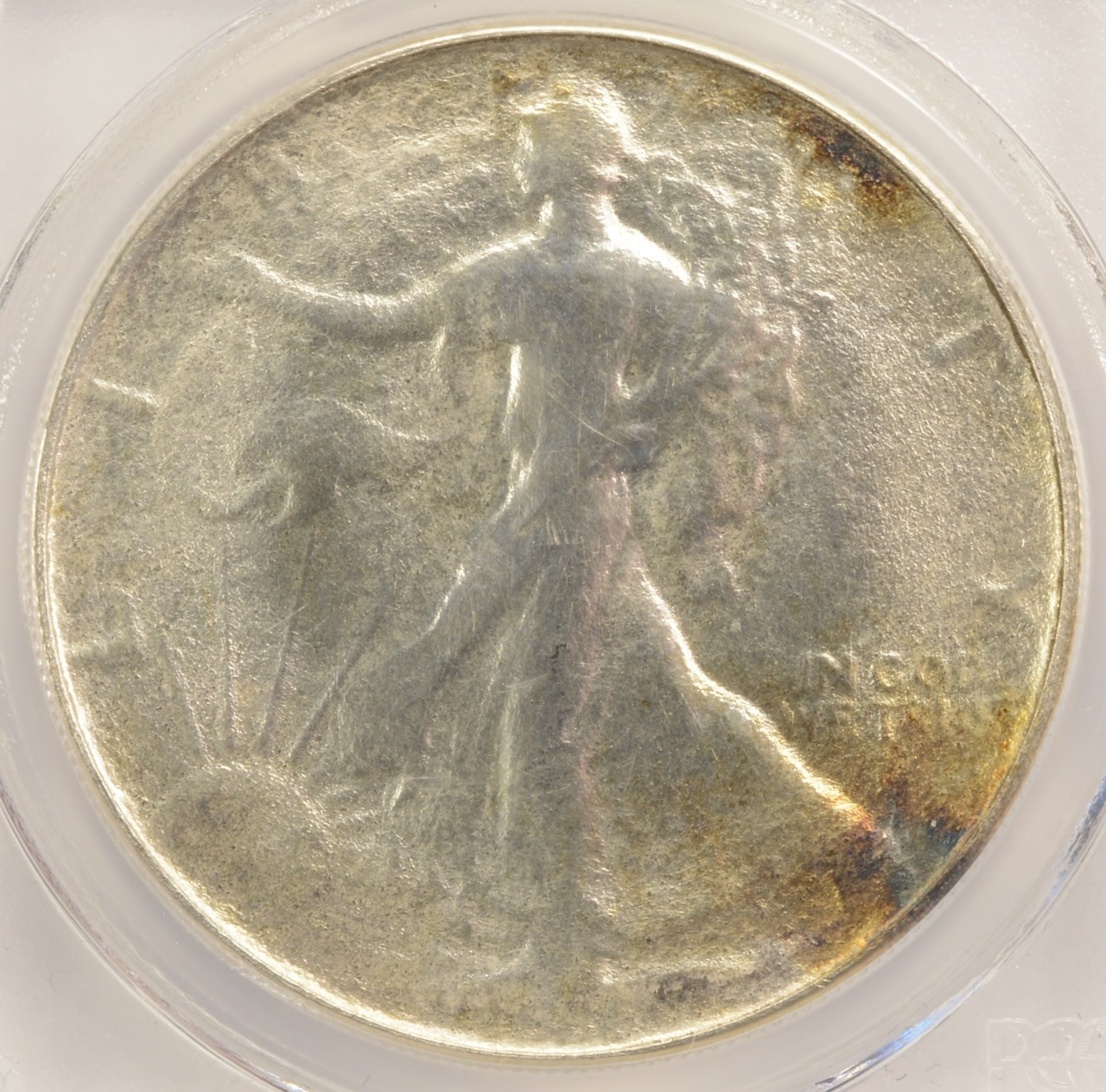 PCGS 1986 $1 Silver Eagle Struck Thru Emory Sanding Disc PCGS MS64