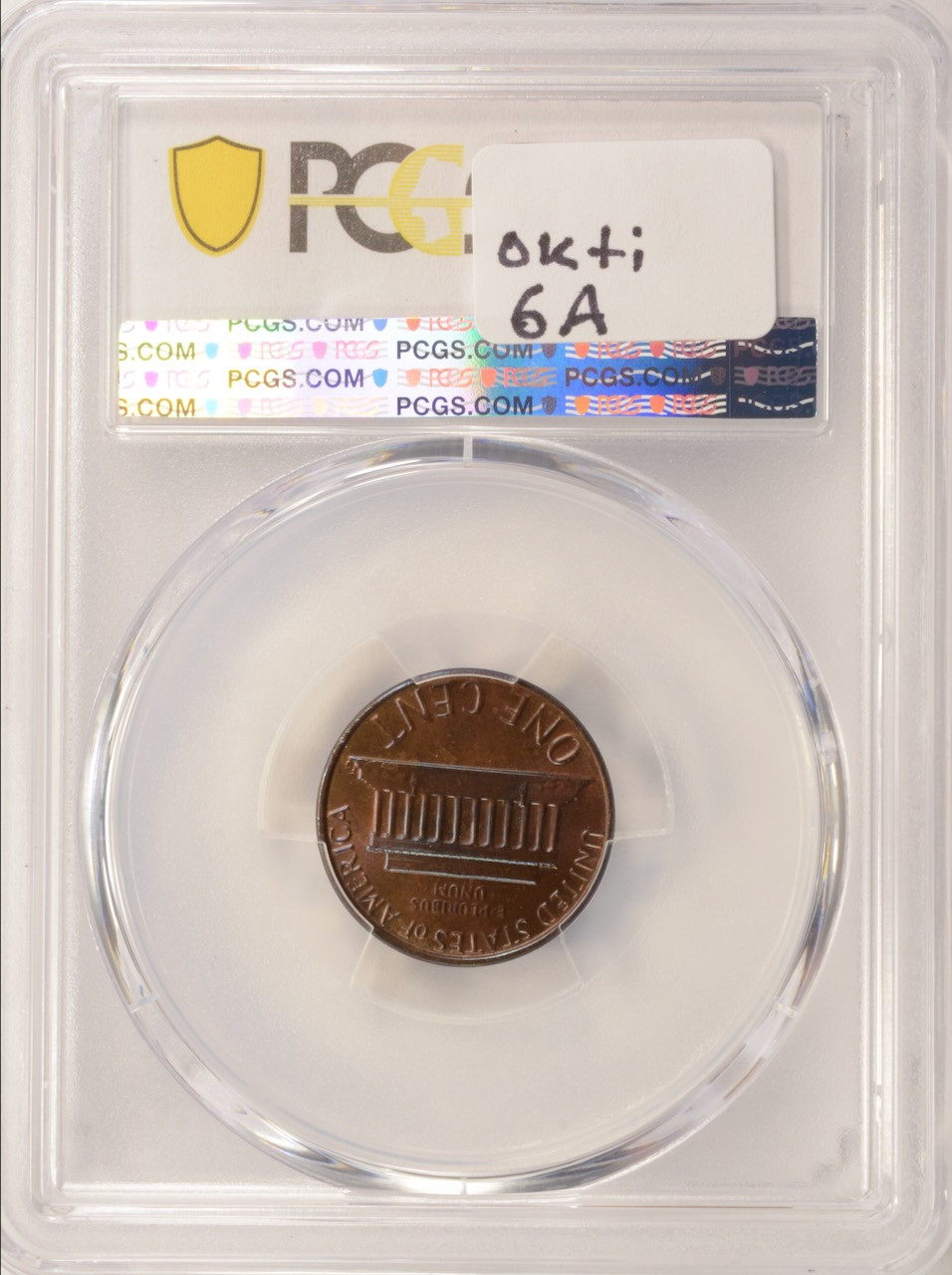 1959-1982) 1c Lincoln Cent Die Cap Strike PCGS MS65 Brown