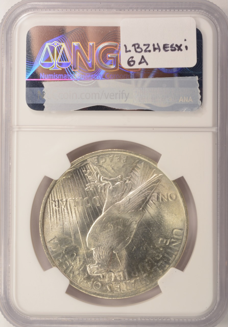 BLUE ENCOUNT master Peace 貴重！入手困難！ 1923 $1 Peace Dollar Obverse Struck Thru NGC MS63