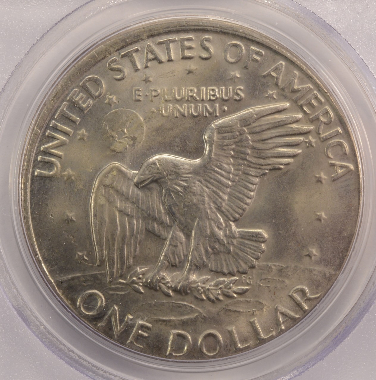 1974-D $1 Ike Dollar Uncentered Broadstruck PCGS MS64