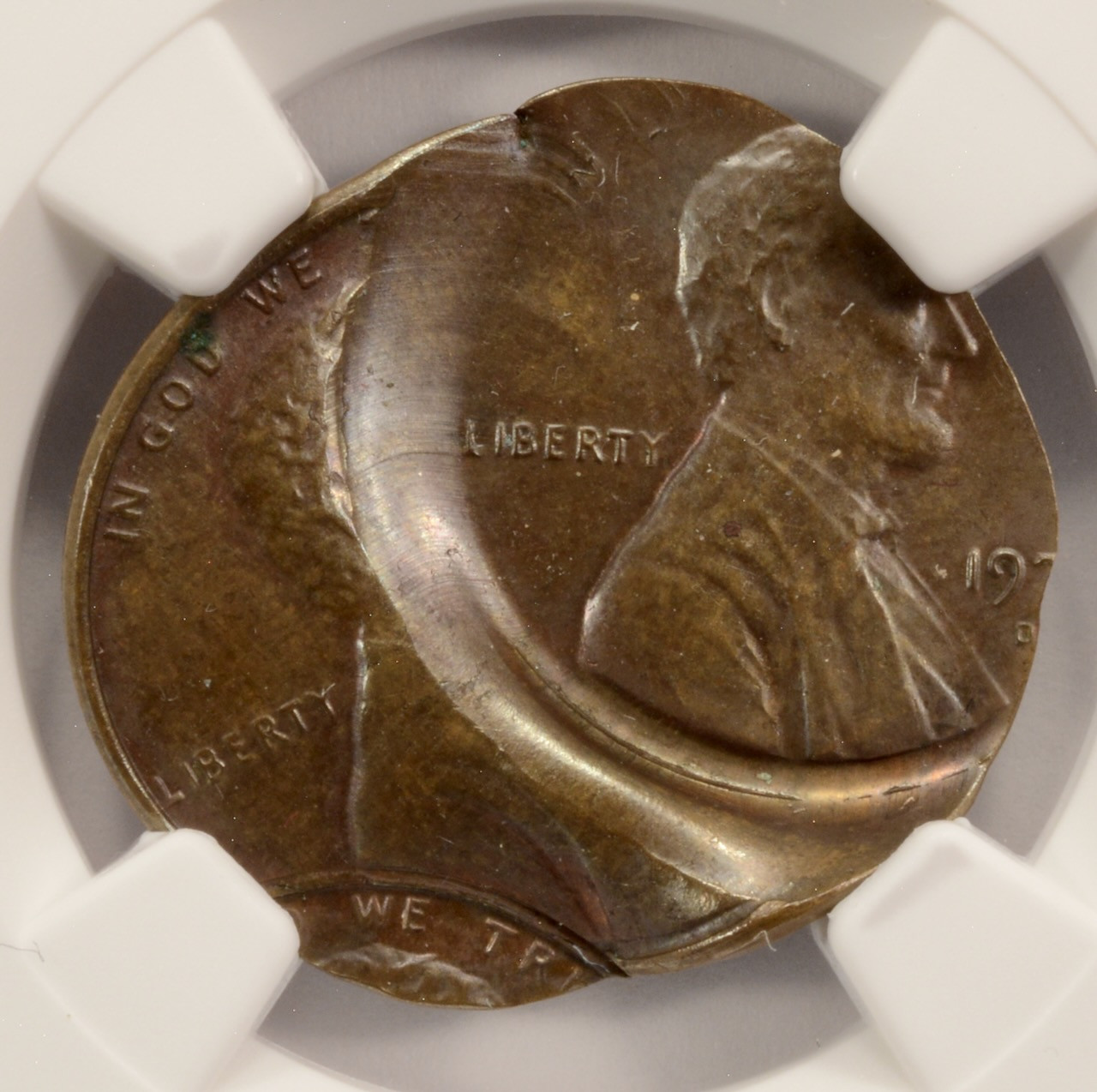 1970-D 1c Lincoln Cent 2 Coin Mated Pair Multi-Struck NGC MS63 BN