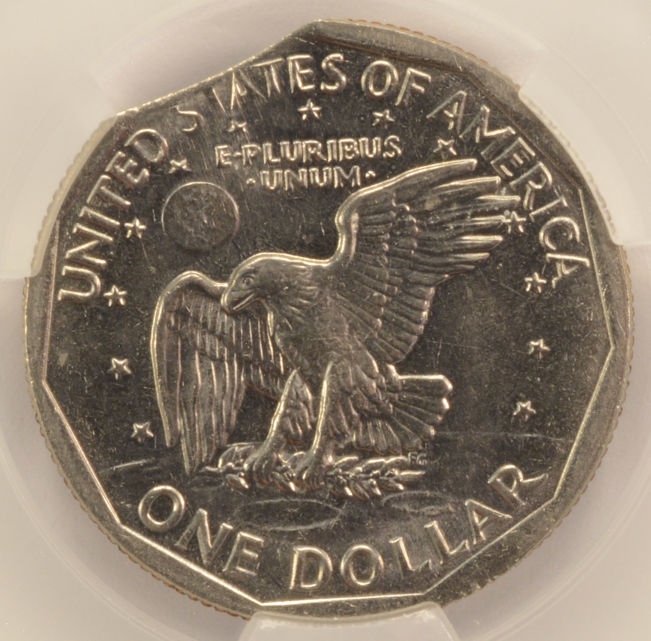 1979-P $1 SBA Dollar 2% Curved Clip at K-7 CACG MS62