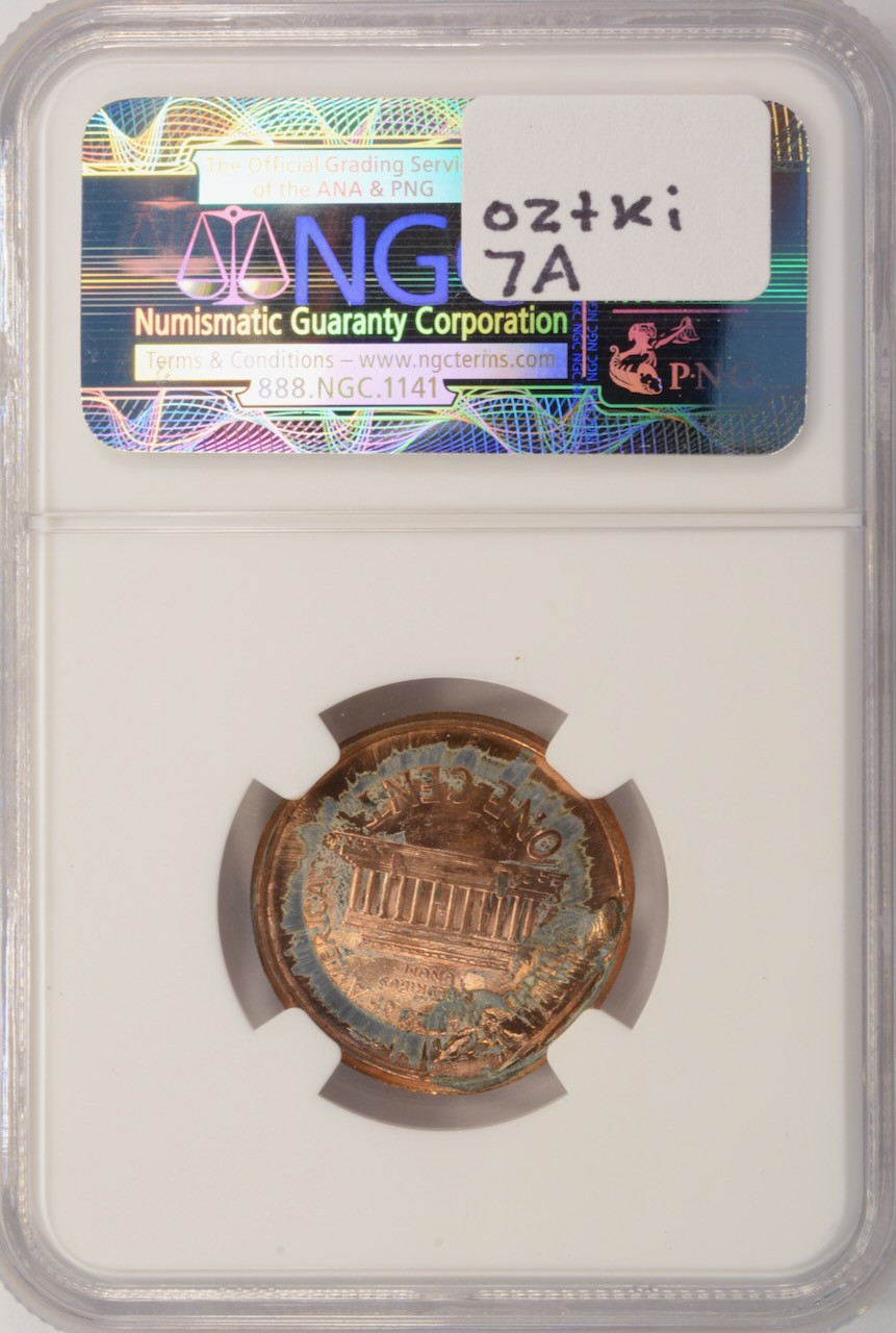 1c Lincoln Cent Reverse Die Cap NGC MS64 Red