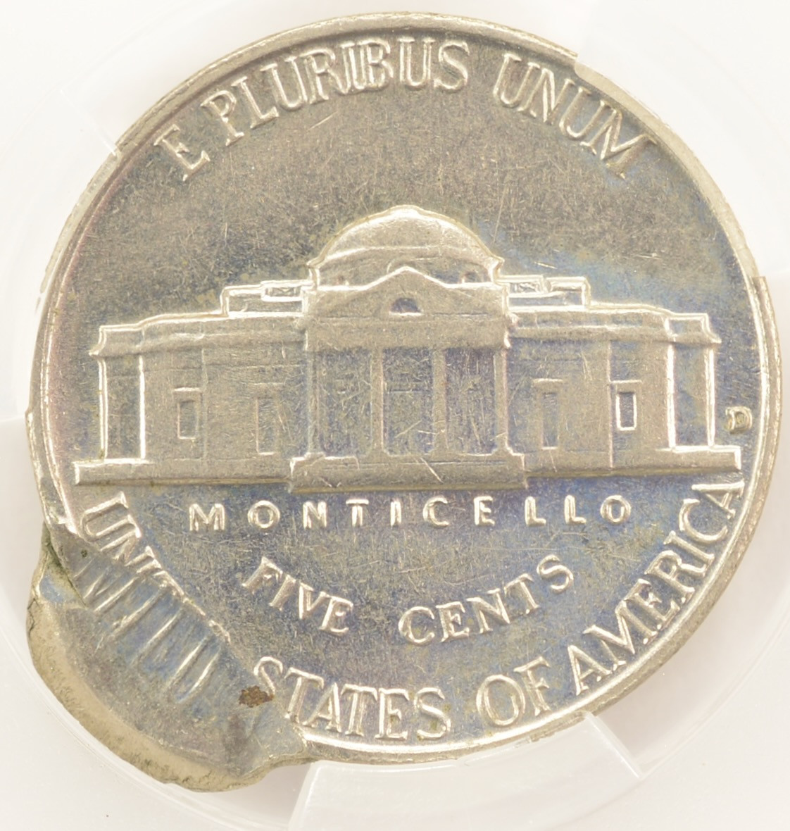 1961-D 5c Jefferson Nickel Double-Struck, 2nd 93% Off-Center CACG AU58