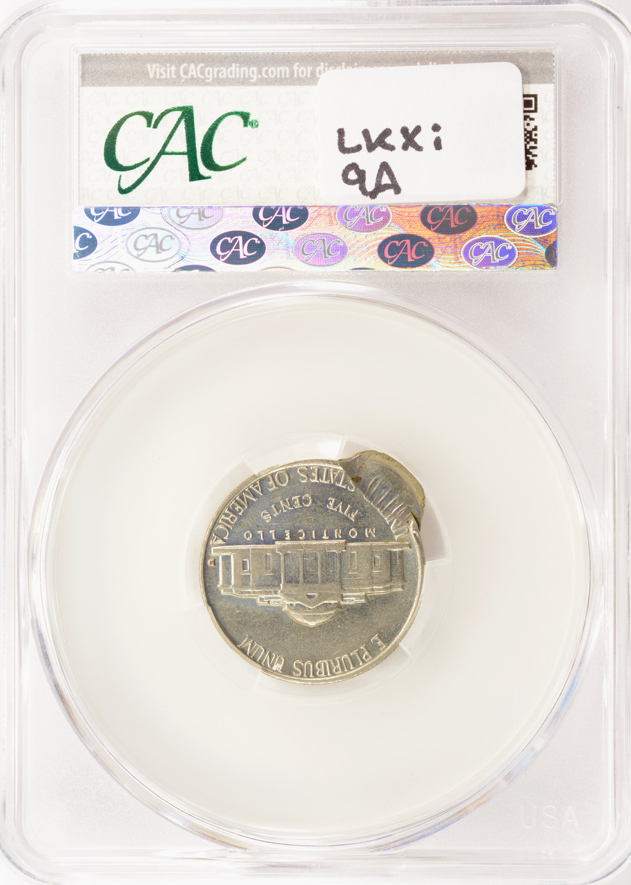1961-D 5c Jefferson Nickel Double-Struck, 2nd 93% Off-Center CACG AU58
