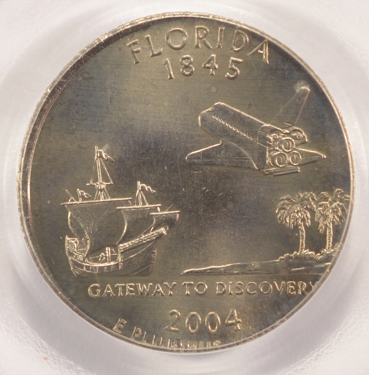 2004-P 25c Florida Quarter on Nickel Planchet PCGS MS65