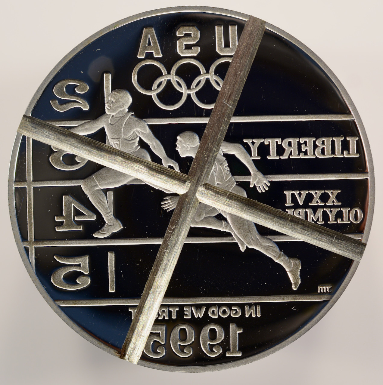 1995 World Rally Champions 記念硬貨 Cancelled Die 1995 $1 Dollar Proof Track & Field Olympic Die