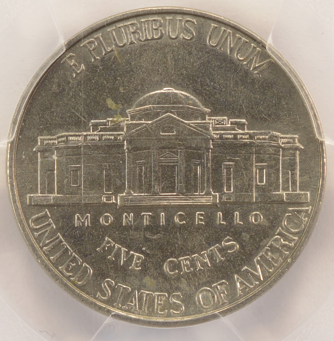 1999-P 5c Jefferson Nickel Struck Thru Die Cap PCGS MS63
