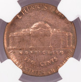 1952 NGC 5c Jefferson Nickel on Cent Planchet MS63 Red