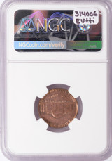 1952 NGC 5c Jefferson Nickel on Cent Planchet MS63 Red