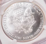 2017 NGC $1 Silver Eagle Struck Thru & Retained Finned Rim MS69