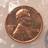 1972 1c Mint Set with Curved Clipped 1972 Cent 