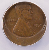 1934 ANACS 1c  Wheat Cent Struck 20% Off-Center EF40 