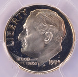 1999-S PCGS 10c Silver Proof Roosevelt Dime Heavy Clashed Dies Obverse and Reverse PR67 DCAM
