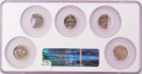 (5 Coin Set) NGC 5c Jefferson Nickel Clip Set: Elliptical, Incomplete, Curved, Straight, and Ragged UNC