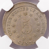 1882 NGC 5c Shield Nickel Struck 10% Off-Center MS61