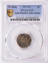 PCGS 1c (1860-1864)  Indian Cent Split After Strike F15