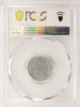 1943 1c Steel Cent Mid-Stage Brockage Die Cap Strike PCGS MS63