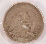 1857 PCGS 25c Seated Quarter Struck 3% Off-Center F