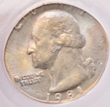 1981-P 25c Washington Quarter Double-Denomination on 1981 Nickel PCGS AU58