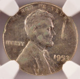 1c 1953 Wheat Cent on 10c Dime Planchet NGC AU 